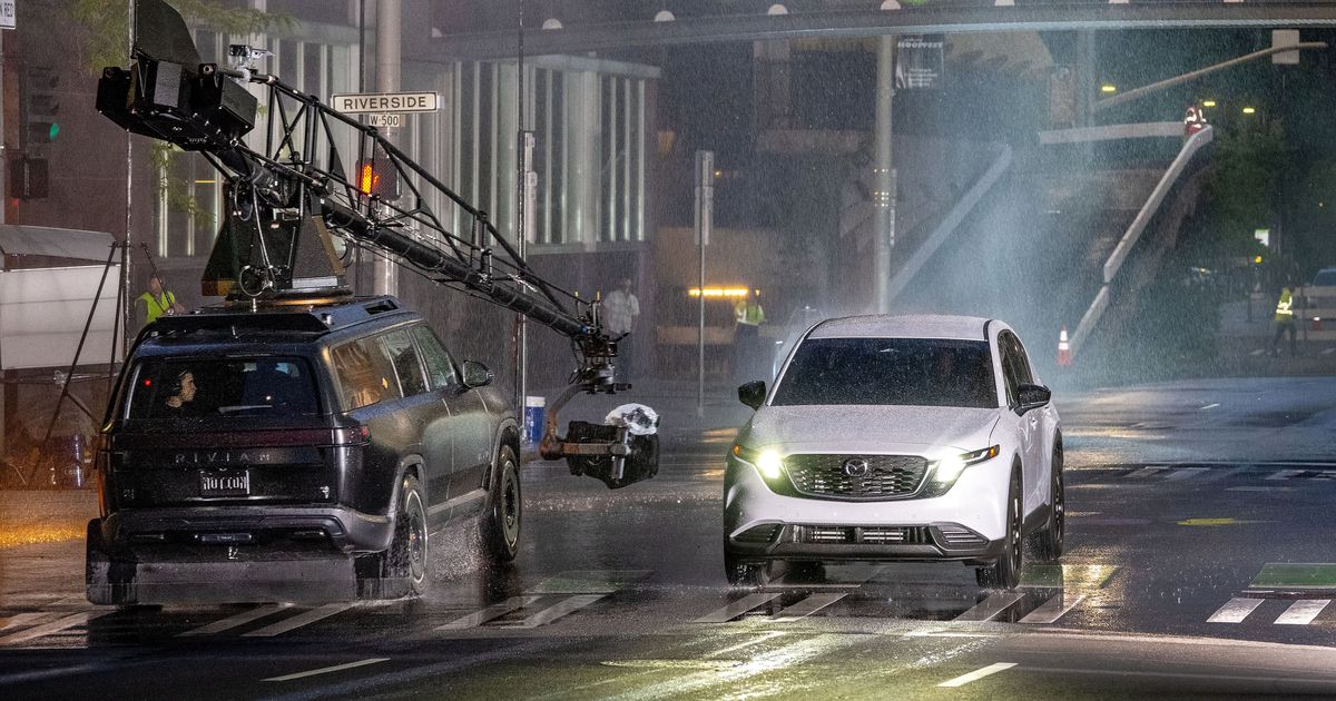 Seattle-based production company sets up in downtown Spokane to film tire commercial
