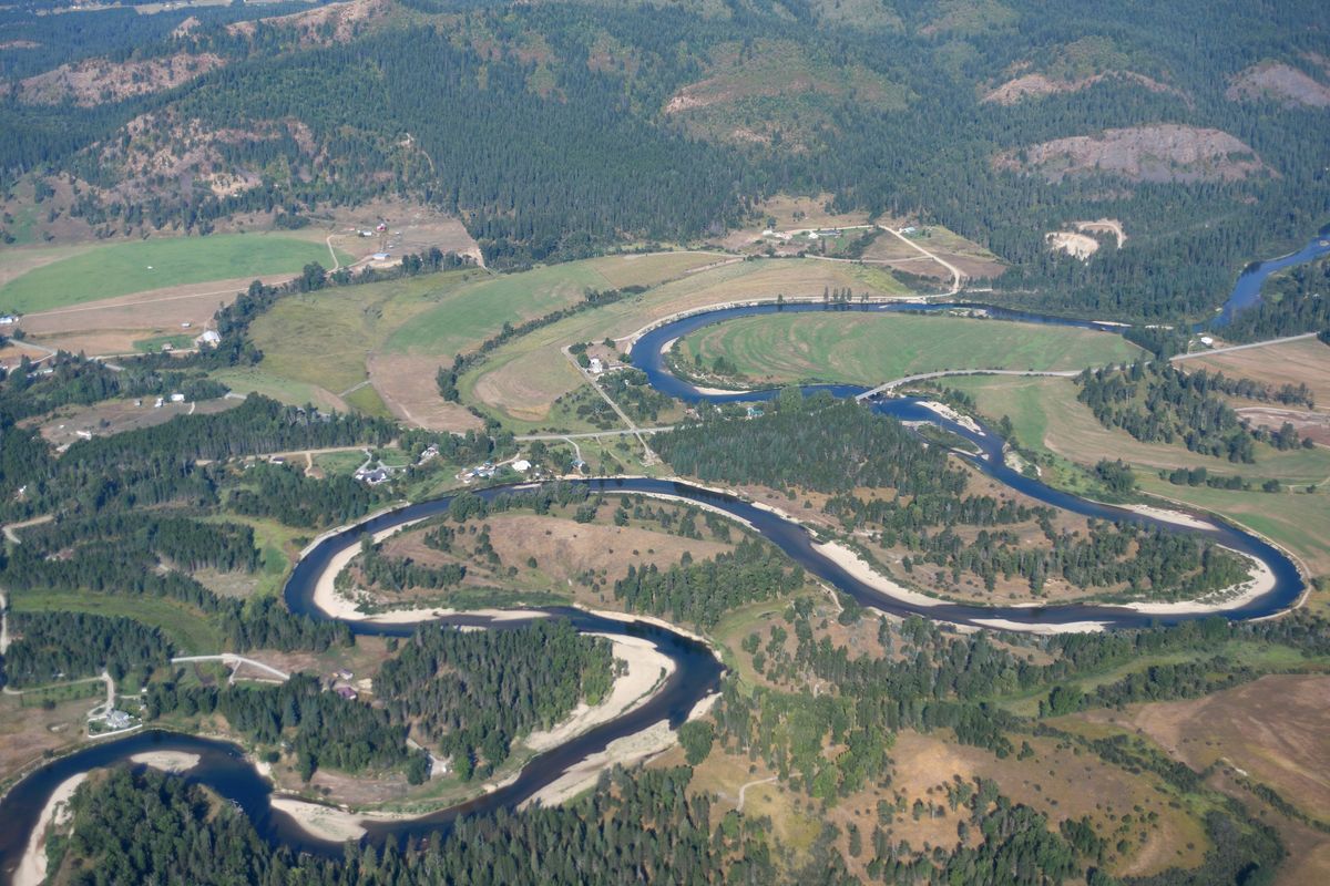 The Priest River winds back and forth Aug. 31 in North Idaho.  (Colin Tiernan/The Spokesman-Review)