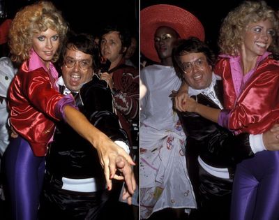 Olivia Newton-John parties with producer Allan Carr at the “Grease” premiere party on June 13, 1978.  (Ron Galella/Wireimage)