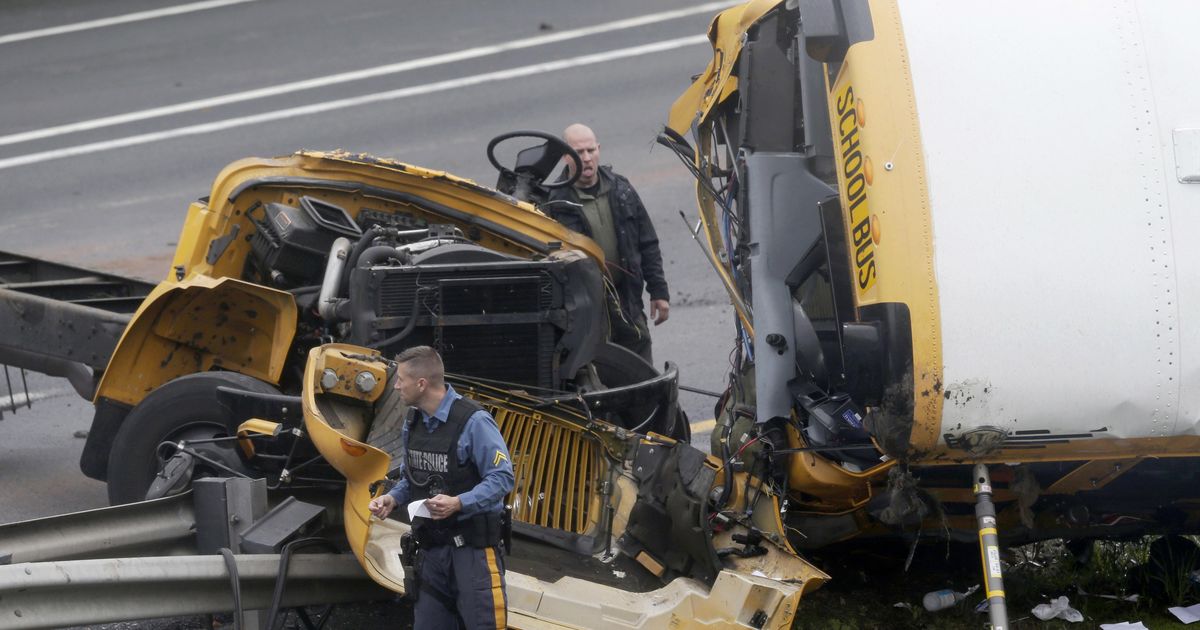 School Bus Ripped Apart In Dump Truck Crash, Killing 2 | The Spokesman ...