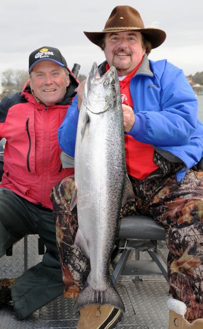 Fisherman Buzz Ramsey holds a spring chinook salmon he caught on the lower Columbia River. (Courtesy photo)