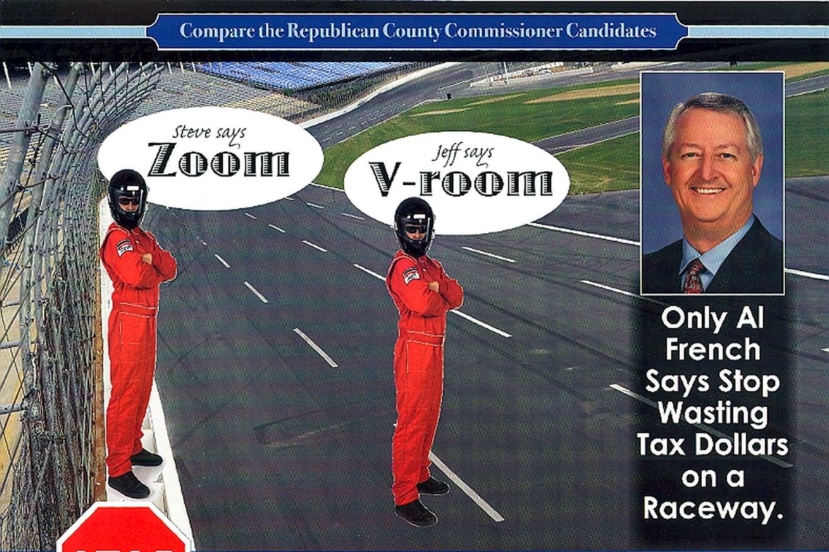 Front side of an Al French campaign flyer that was mailed before the August 2010 primary and takes aim at the county