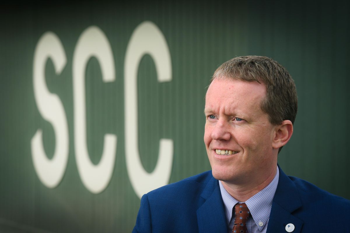 Kevin Brockbank was recently named president of Spokane Community College after 10 months leading the school as acting president. (Dan Pelle / The Spokesman-Review)