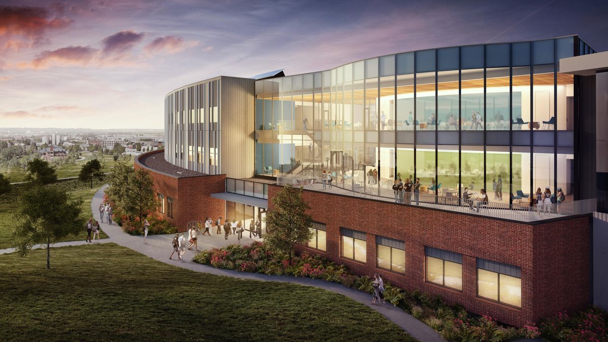 Gonzaga University says the 82,000-square-foot John and Joan Bollier Family Center for Integrated Science and Engineering is scheduled to open this fall.  (Greg Mason / The Spokesman-Review)