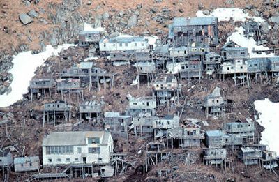 
The deserted stilt village of King Island, Alaska, about 625 miles northwest of Anchorage, is shown in this June 1978 photo. 
 (File/Associated Press / The Spokesman-Review)