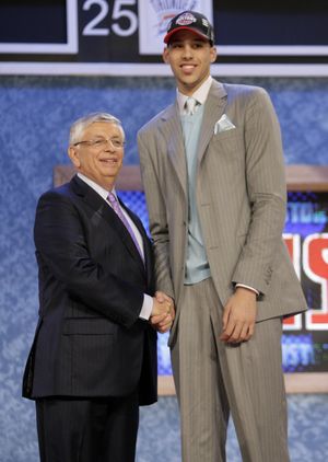 ORG XMIT: NYSW109 NBA commissioner David Stern, left, poses with Austin Daye, who was picked by the Detroit Pistons, during the first round of the NBA basketball draft in New York, Thursday, June 25, 2009. (AP Photo/Seth Wenig) (Seth Wenig / The Spokesman-Review)