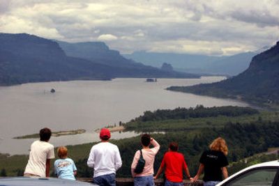 
Visitors to Crown Point on the Oregon side of the Columbia River look eastward up the Columbia Gorge. Evidence of toxic contamination in the river has been quietly growing in recent years. 
 (Mike Siegel Seattle Times / The Spokesman-Review)