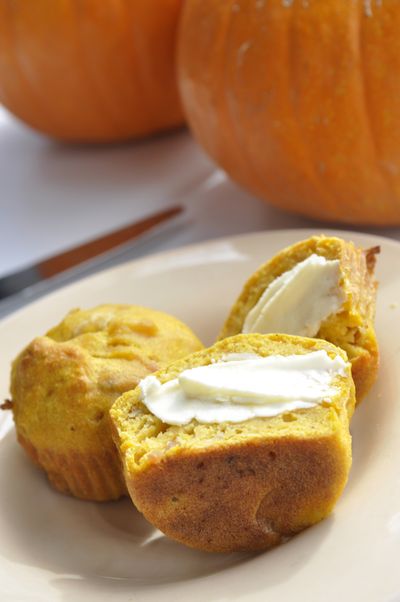 These savory pumpkin muffins are made from real pumpkins, and are relatively easy to make. (Adriana Janovich)