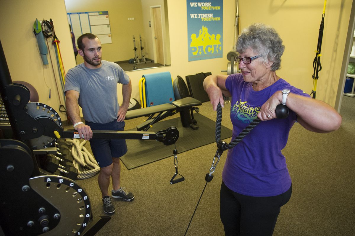 After: Jan Monroe, 64 and a grandmother of eight, has lost 161 pounds after bariatric surgery, with hopes to lose another 30 or so. As part of her weight loss effort, she also made a commitment to exercise, including weight training with Brian Krupke at Fitness Together. (Colin Mulvany)
