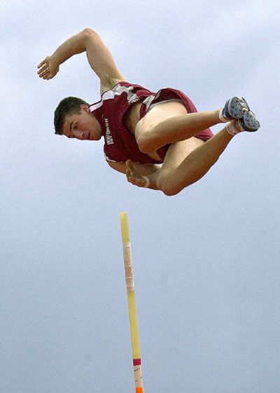 
Former University High state champion pole vaulter Tyson Byers competes for Washington State University in 2005. Byers made All-American in the 2005 NCAA meet but didn't compete this year due to an injured hamstring. 
 (Courtesy of WSU Athletics / The Spokesman-Review)