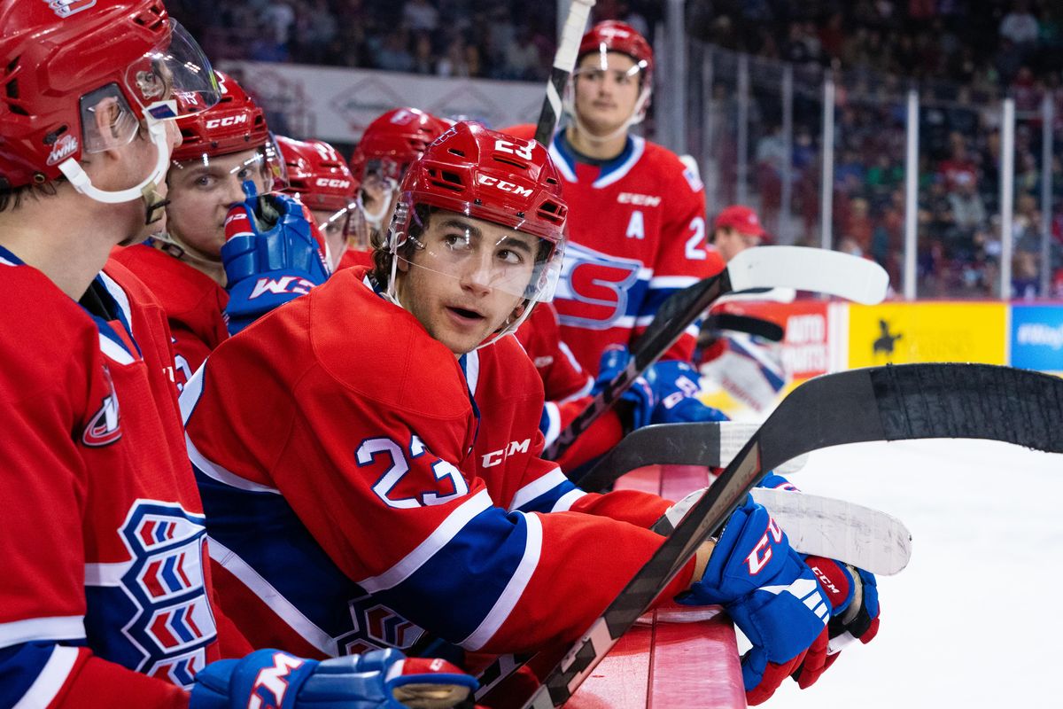 Michael Cicek (23), a 17-year-old rookie from Winnipeg, Manitoba, leads Spokane Chiefs rookies in scoring with one goal and three assists.  (Courtesy of Larry Blunt)