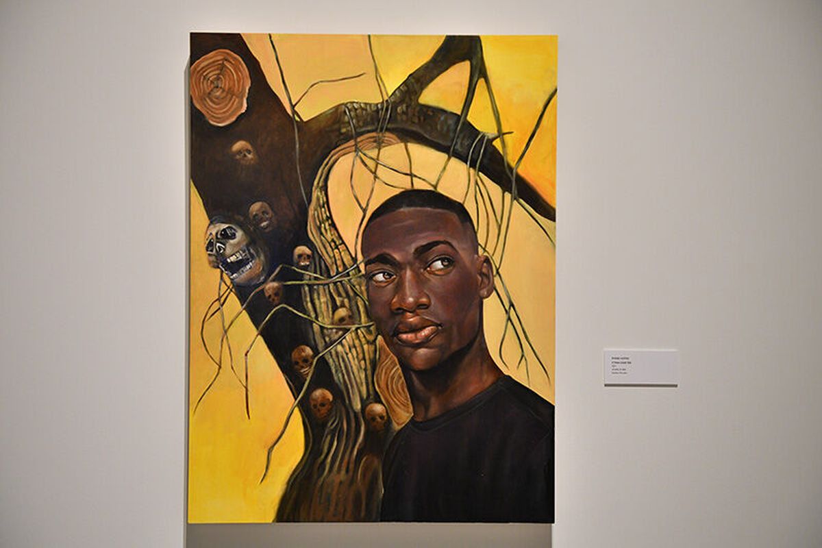 The Jordan Schnitzer Museum of Art’s “Black Lives Matter: An Intergenerational Discussion,” which features 20 artists who won $2,500 each through the Black Lives Matter Artist grant.  (Shelly Hanks)