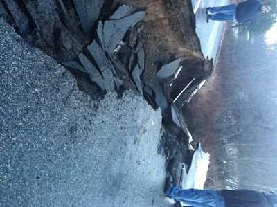 Road washout on Rimrock Road (Kootenai County Sheriff's Office courtesy )