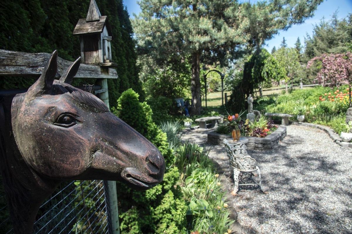 Janie and Jim Edwards created a half-acre garden out of a former horse pasture. (Dan Pelle / The Spokesman-Review)