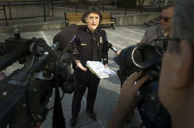 
Spokane Police Chief Anne Kirkpatrick  announces Friday that she has asked the Citizens Review Commission to look into a citizen complaint. 
 (Christopher Anderson / The Spokesman-Review)