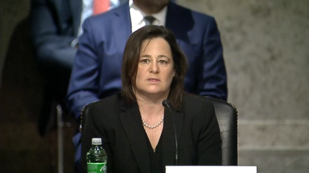 Nancy Beck, a former chemical industry lobbyist who has worked for the Environmental Protection Agency and the White House Office of Management and Budget under President Donald Trump, addresses the Senate Commerce, Science and Transportation Committee on Tuesday, June 16, 2020. She has been nominated to chair the Consumer Product Safety Commission but faces criticism for her efforts to relax regulations on harmful substances, including the compounds known as PFAS.  (C-SPAN)