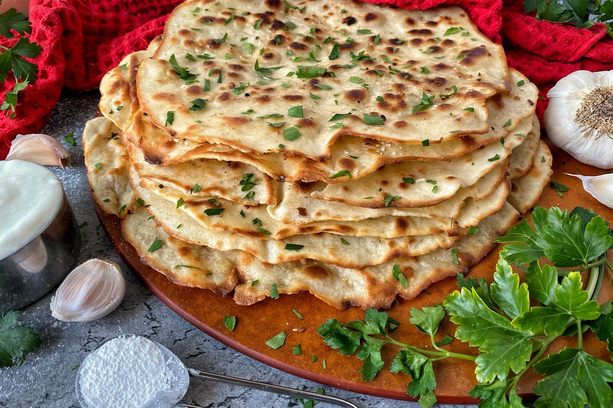 This easily doubled flatbread is similar to a tortilla and thin, pliable and delicious.  (Audrey Alfaro/For The Spokesman-Review)