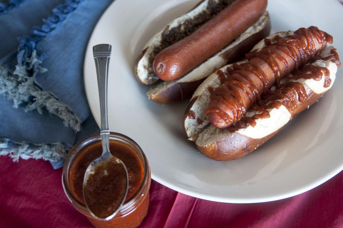 This July 4 holiday, jazz up burgers and hot dogs with homemade condiments, such as Jamie Oliver’s Homemade Tomato Ketchup, pictured here. (Adriana Janovich / The Spokesman-Review)