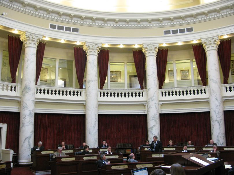 Idaho Senate debates HB 248, the governor's state health insurance exchange bill, on Thursday (Betsy Russell)