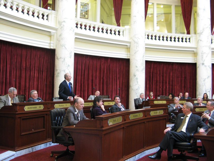 Sen. Jeff Siddoway, R-Terreton, debates against confirming Joan Hurlock to the Idaho Fish & Game Commission on Monday (Betsy Russell)