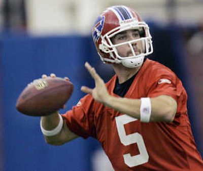 
Buffalo rookie quarterback Trent Edwards had led the Bills to two wins in three games since J.P. Losman's injury. Associated Press
 (Associated Press / The Spokesman-Review)