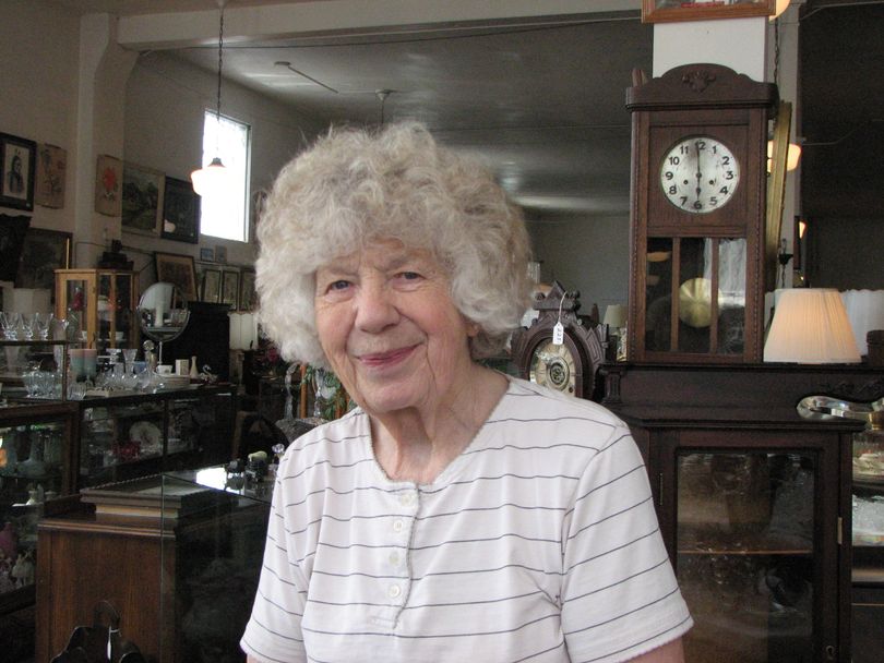 Aunt Bea - aka Beverly Nevin - pictured in the front of her store at 5005 N. Market Street. Nevin is closing the antique store after more than 20 years in business in that location. (Pia Hallenberg)