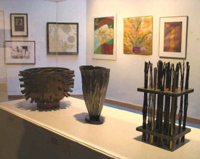 
Sculptures by David Traylor of Seattle, left, Candace Beardslee of Duvall and June Kerseg-Hinson of Olympia are part of the 