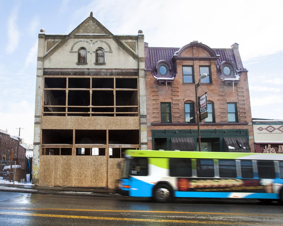 Nelson Phelps Hospitality is renovating the historic Vinther and Nelson Hardware Store Building at 706 N. Monroe St. into a company headquarters and future event center. (Dan Pelle / The Spokesman-Review)