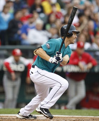 Dustin Ackley singled in his first major league at-bat . (Associated Press)