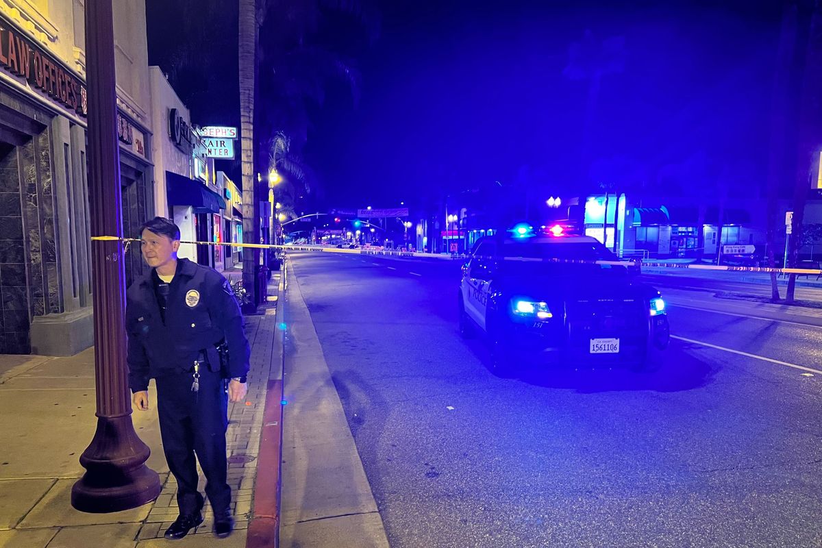 Police at the scene of a shooting at Monterey Park, California, on Saturday night, Jan. 21, 2023. (Raul Roa/Los Angeles Times/TNS) Police at the scene of a shooting at Monterey Park, California, on Saturday night, Jan. 21, 2023. (Raul Roa/Los Angeles Times/TNS)  (Raul Roa/Los Angeles Times/TNS)