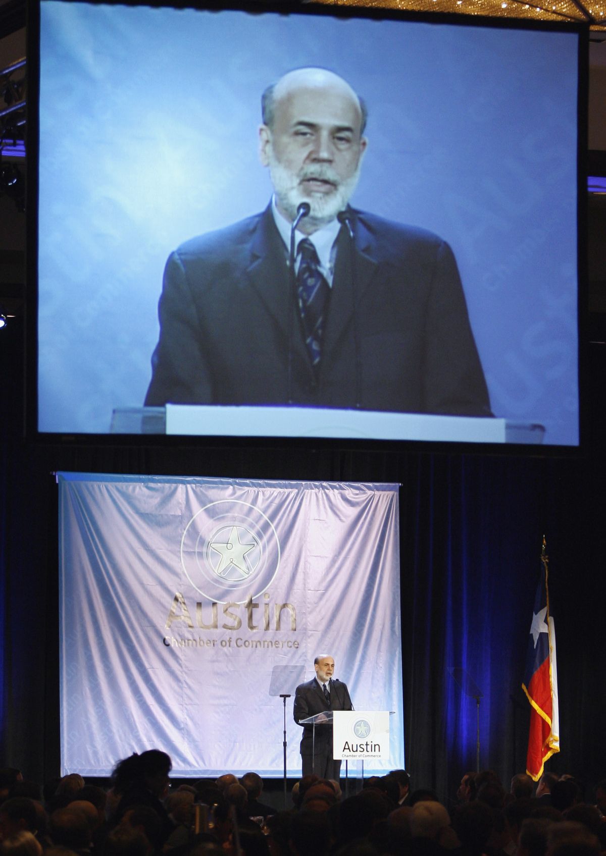 Federal Reserve Chairman Ben Bernanke told business leaders in Austin, Texas, on Monday he would  use the central bank’s resources to repair the credit markets. (Harry Cabluck / The Spokesman-Review)