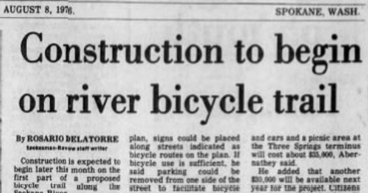 This day in history: Work was about to begin on what would become Spokane's lauded Centennial Trail