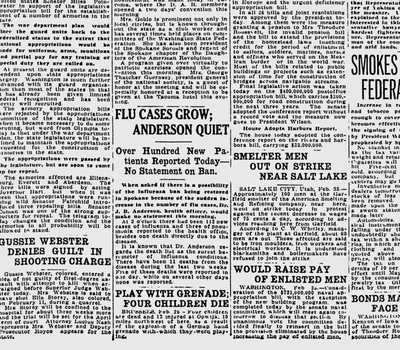 The Spanish flu reminded the public of its deadly power as it returned with a vengeance: 112 cases of illness were reported in one day since limits had been lifted on public gatherings. One death was also reported, and over the last two weeks, 11 people died.