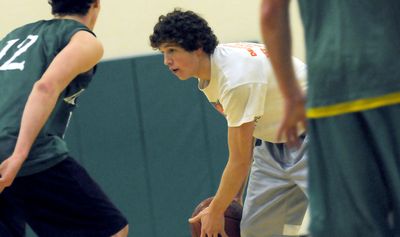 Lakeland High School basketball player Austin Black during practice at the school in Rathdrum on Monday.  (Kathy Plonka / The Spokesman-Review)