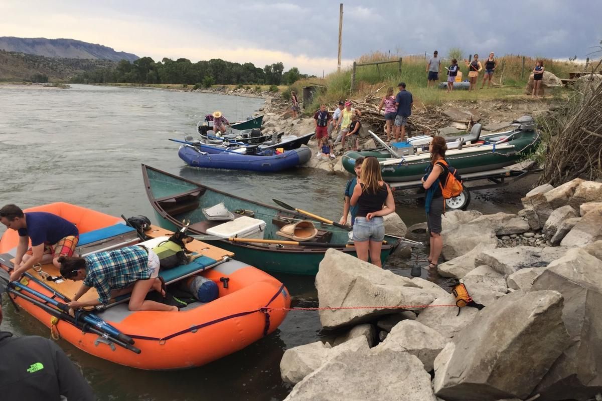 Rafts crowd a fishing access site on the Yellowstone River in 2017. Recreation in the Greater Yellowstone Ecosystem has steadily grown as more people hike, boat and travel. (Brett French / Courtesy)