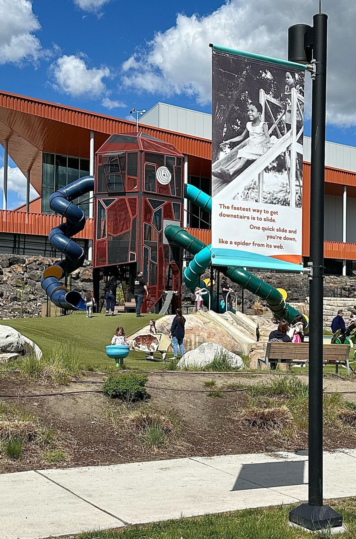 “Playtime: Then and Now” will be on display through May 30 at the Ice Age Floods Playground in Riverfront Park.  (Courtesy of Cynthia Reugh)
