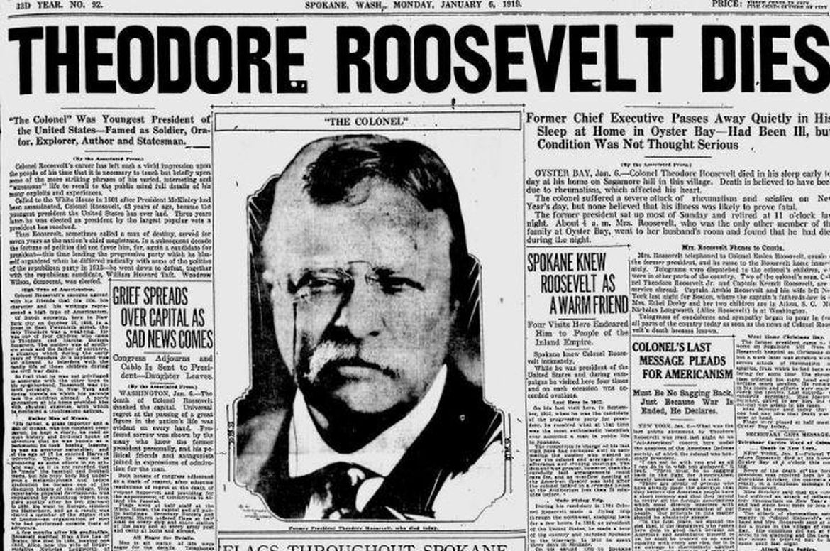 100 years ago in Spokane Roosevelt dies, and Spokane mourns The