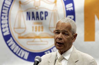
Julian Bond, chairman of the National Association for the Advancement of Colored People, speaks at a news conference during the NAACP convention opening ceremonies Saturday.Associated Press
 (Associated Press / The Spokesman-Review)