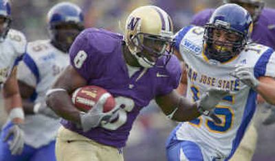 
Kenny James ran for a career-high 189 yards against San Jose State last Saturday. 
 (Associated Press / The Spokesman-Review)