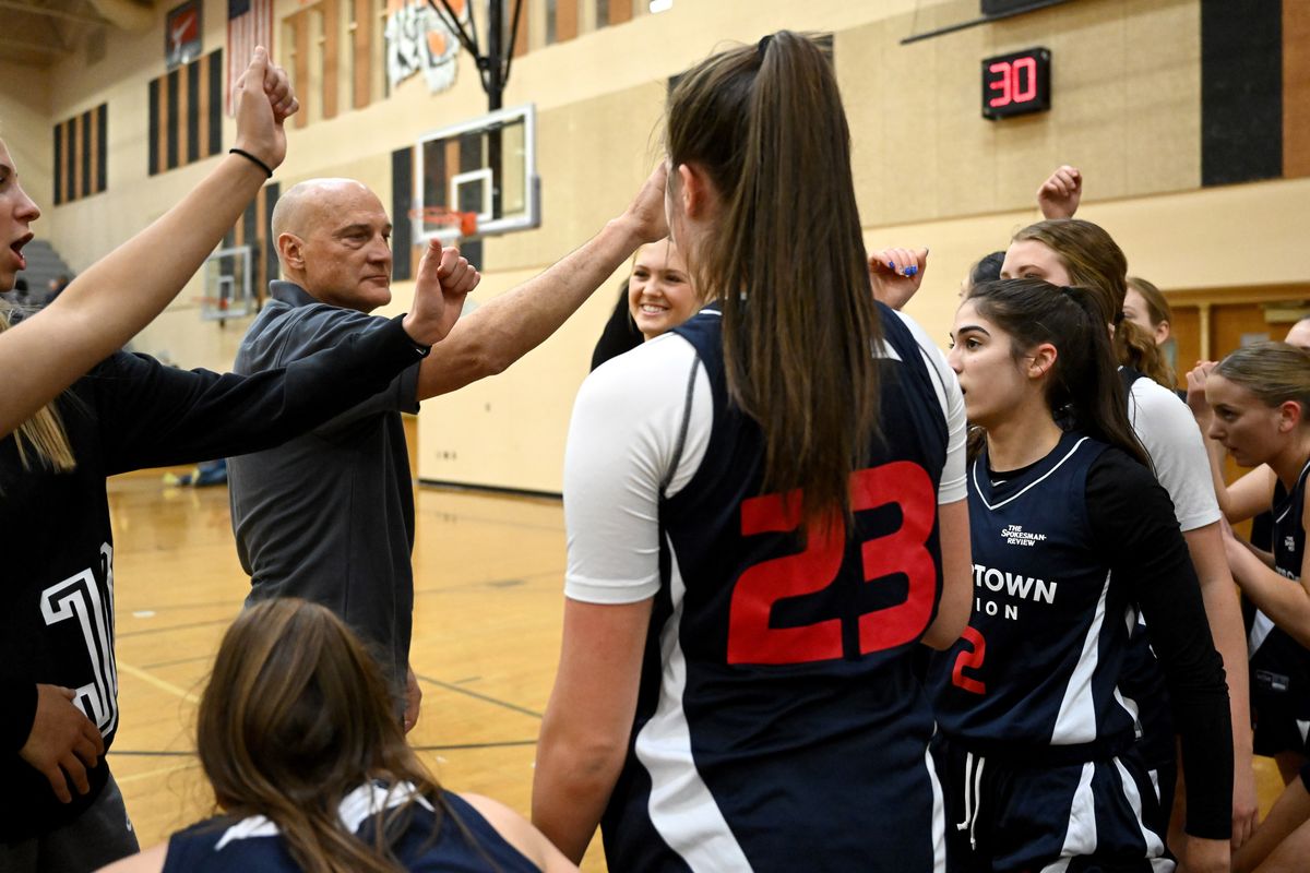 Marc Allert, former head coach at Post Falls High School, recovered from having a rare blood disease to coach the Region girls team during The Spokesman-Review High School Showcase basketball game Tuesday at Lewis and Clark High School.  (Colin Mulvany/The Spokesman-Review)