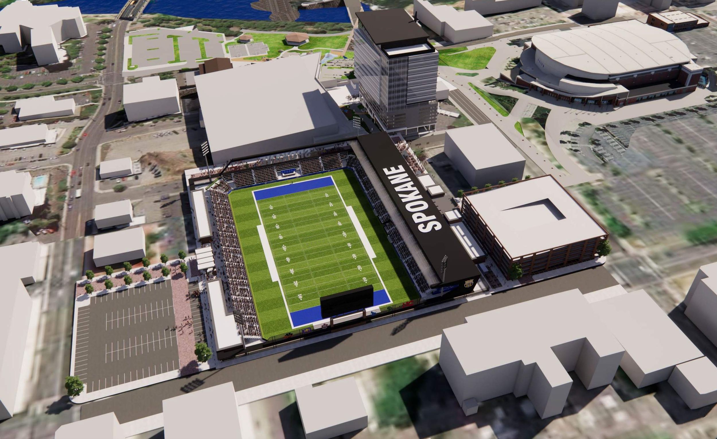 Five weeks after downtown Spokane stadium gets approval, plans