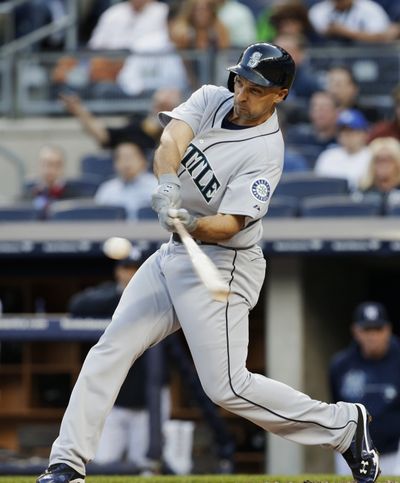 M’s Raul Ibanez drove in six runs against Yankees. (Associated Press)