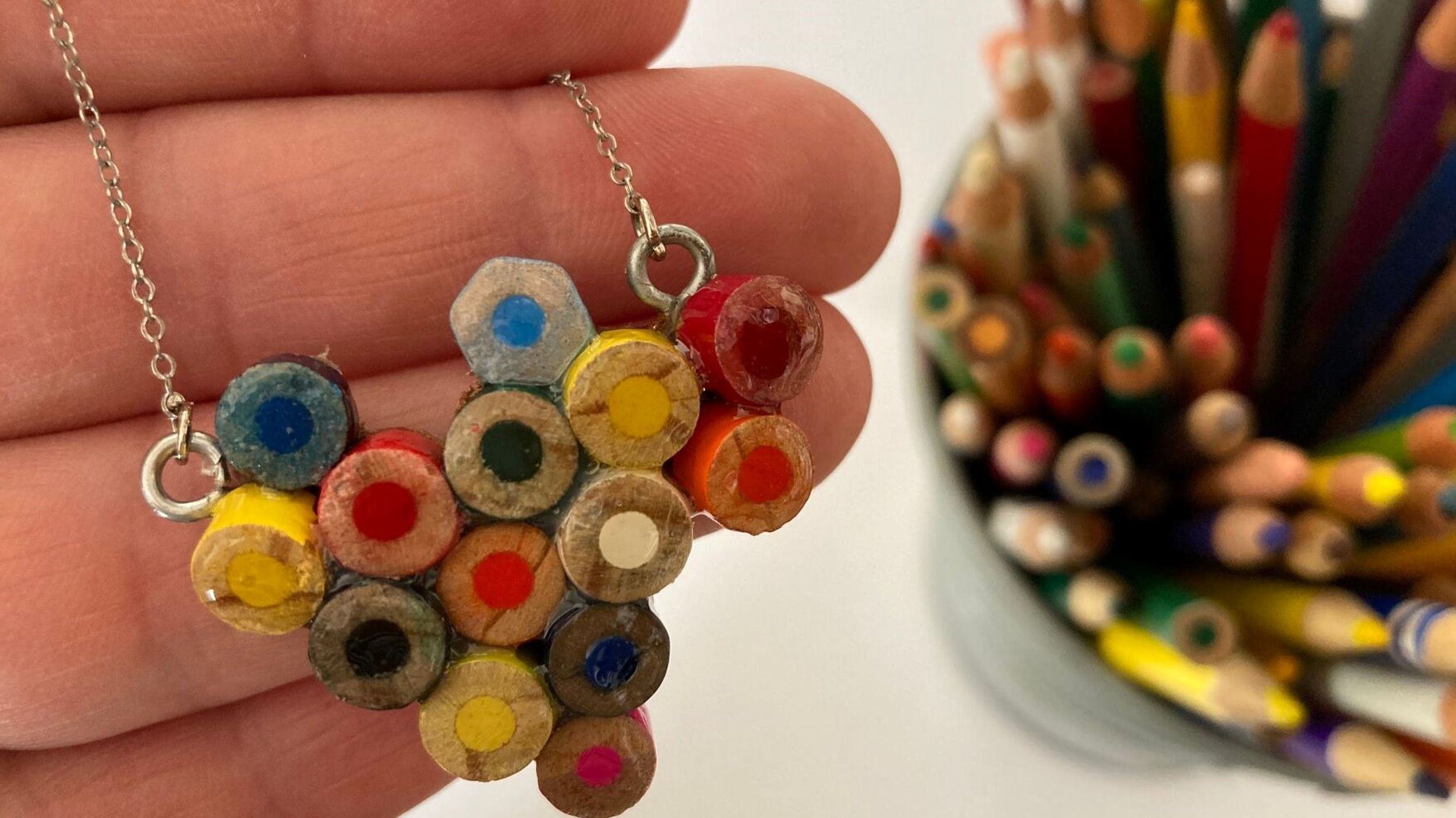 Colored pencil necklace sale