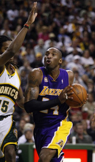 
After scoring 26, Kobe Bryant was ejected from the game. Associated Press
 (Associated Press / The Spokesman-Review)
