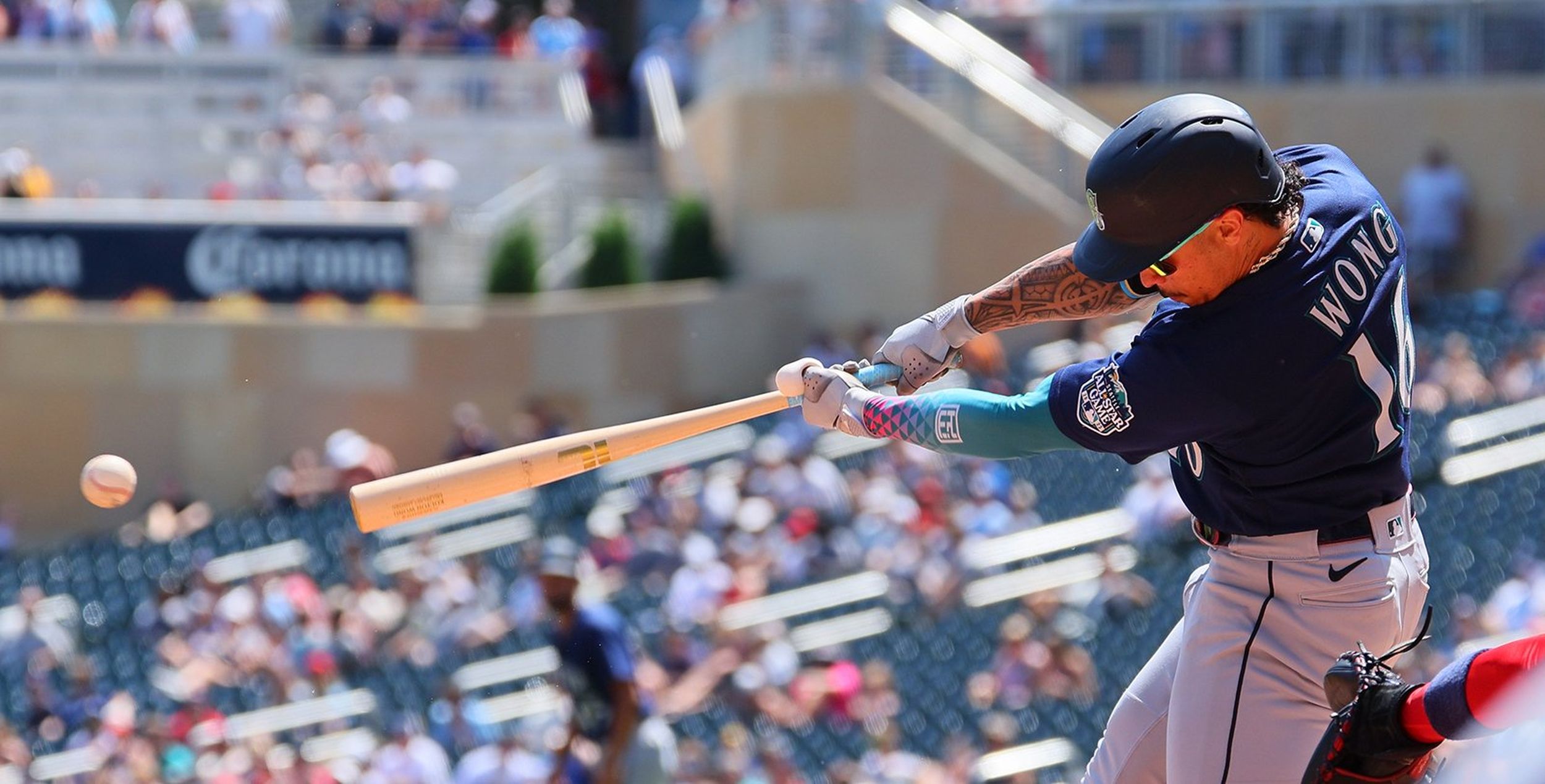 Julio Rodriguez Seattle Mariners Unsigned Follows Through at Bat in The T-Mobile Home Run Derby Photograph