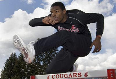 
Washington State's Jeshua Anderson is closing in on the school's record for the 400-meter hurdles, 49.27 seconds. The Spokesman Review
 (TYLER TJOMSLAND The Spokesman Review / The Spokesman-Review)