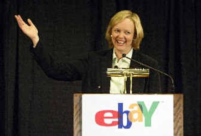 
Meg Whitman, eBay president and CEO, has routinely rejected interviews for other prestigious jobs since taking the helm of eBay Inc. in 1998. But earlier this year, board members of The Walt Disney Co. began calling her with an offer she couldn't flat-out refuse. She flew to Southern California a week ago, where Eisner and board members questioned her for three hours. Whitman rescinded her pedigreed resume from consideration on Friday. 
 (Associated Press / The Spokesman-Review)