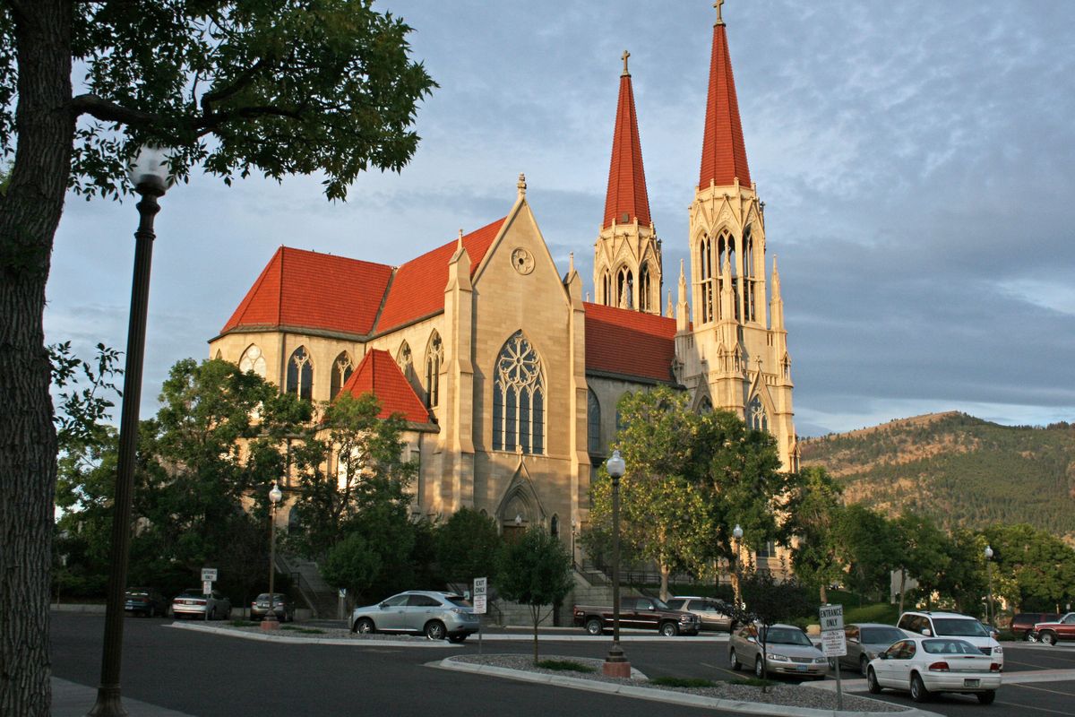 The Cathedral of St. Helena is on a hill facing Mount Helena, a city park with hiking trails. The cathedral and park are among a number of area attractions for visitors coming to Helena for an annual festival called the Western Rendezvous of Art.
