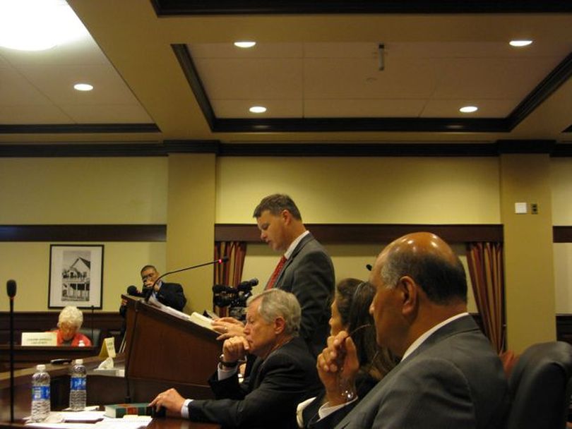 Deputy Attorney General Brian Kane addresses Senate Ethics Committee on Tuesday (Betsy Russell)