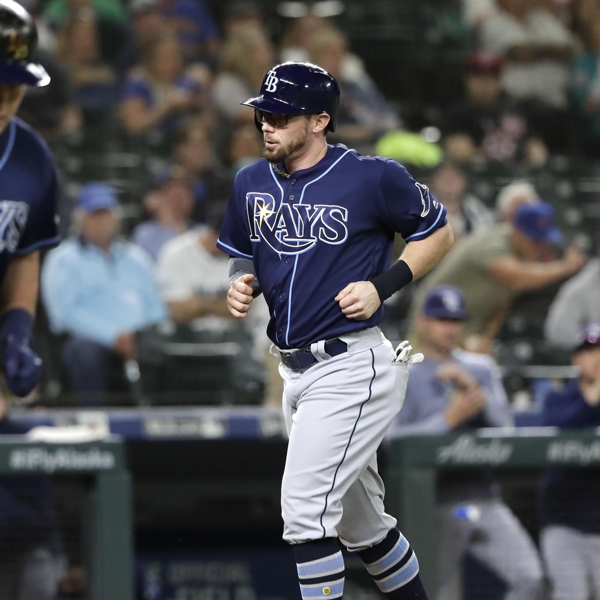 Tampa Bay Rays second baseman Eric Sogard (9) sports his Players